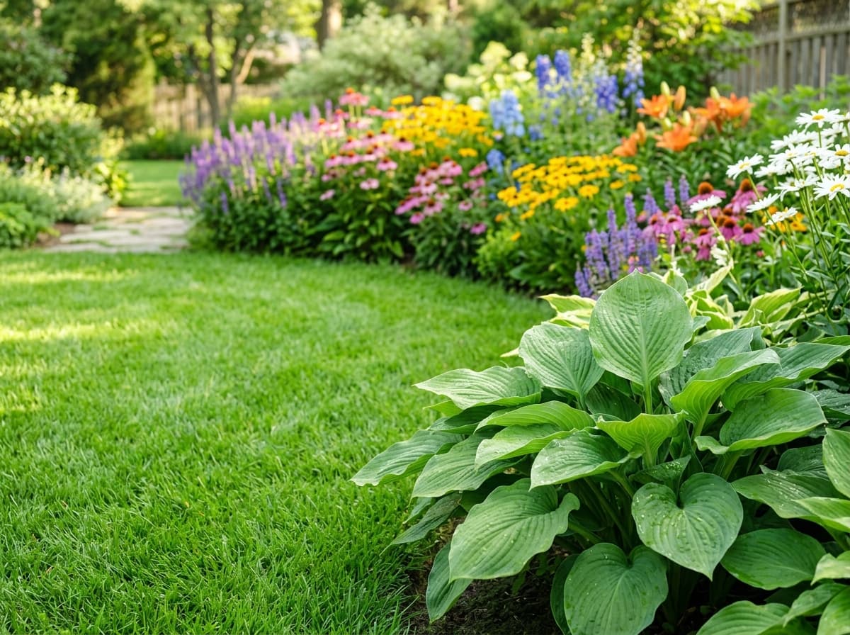 Beautiful landscaped garden in Dubai by Qurtaba Landscape